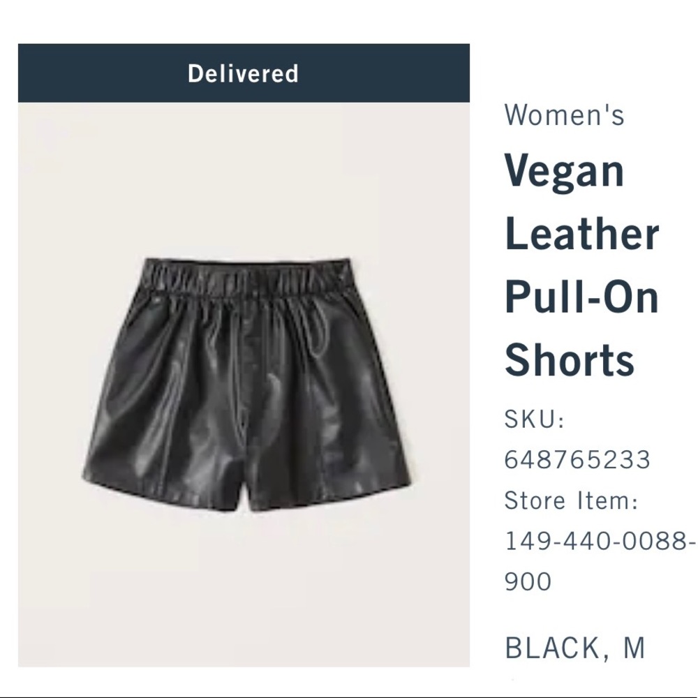 Vegan leather shorts- size M